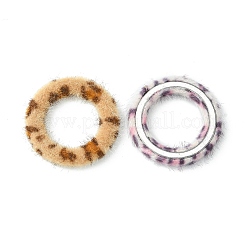 Cloth Fabric/Faux Mink Fur Covered Linking Rings&nbsp;WOVE-X0001-30B