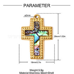 304 Stainless Steel with Colorful Shell Pendants&nbsp;SH-OY001-04G