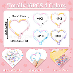 16Pcs 4 Colors Alloy Key Snap Hook Clasps for Keychains&nbsp;FIND-TA0010-32