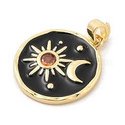Rack Plating Brass Rhinestone Pendants&nbsp;KK-S407-10G