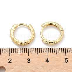 Square Brass Micro Pave Clear Cubic Zirconia Hoop Earrings&nbsp;EJEW-Z102-38G