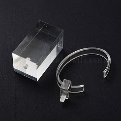 3Pcs 3 Sizes C Shaped Organic Glass Single Bracelet Display Stands Set&nbsp;BDIS-Q027-01