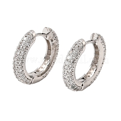 Brass Micro Pave Cubic Zirconia Hoop Earrings&nbsp;KK-CBA8324-24P-04