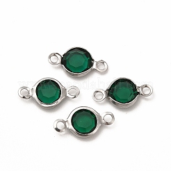 304 Stainless Steel with Glass Connector Charms&nbsp;STAS-G305-08P