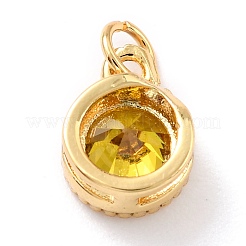 Real 18K Gold Plated Brass Inlaid Cubic Zirconia Charms&nbsp;ZIRC-L100-081G-02
