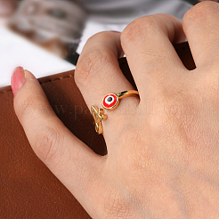 Golden Brass Letter A Open Cuff Rings&nbsp;NE2200-2