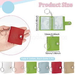 6Pcs 6 Colors PU Leather Photocard Sleeve Keychain&nbsp;KEYC-GA0001-53
