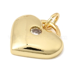 Brass Micro Pave Clear Cubic Zirconia Pendants&nbsp;KK-H267-024A-G