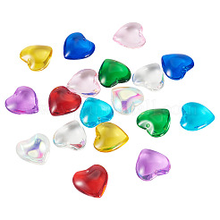 18Pcs 9 Colors Glass Heart Pendants&nbsp;GLAA-TA0003-29