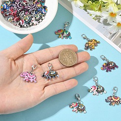 30Pcs 15 Colors Alloy Enamel Pendant Decorations&nbsp;HJEW-YW00518
