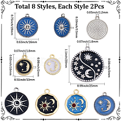 16Pcs 8 Styles Alloy Enamel Pendants&nbsp;ENAM-SC0008-11