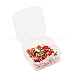 30Pcs 30 Style Light Gold Alloy Enamel Pendants&nbsp;ENAM-YW0001-81