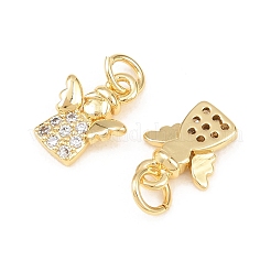 Brass Micro Pave Cubic Zirconia Charms&nbsp;KK-C162-032G