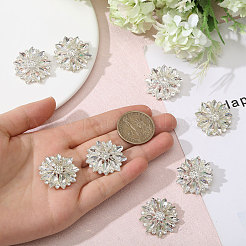 6Pcs Alloy Rhinestone Shank Buttons&nbsp;BUTT-FG0001-72S