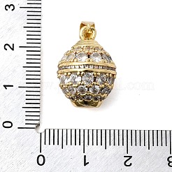 Brass Micro Pave Clear Cubic Zirconia Pendants&nbsp;KK-L267-08G