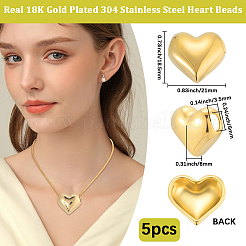 5Pcs 304 Stainless Steel Beads&nbsp;STAS-BBC0007-35