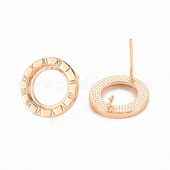 Brass Earring Findings&nbsp;KK-T062-211G-NF