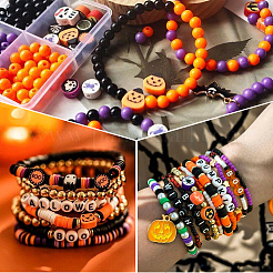 160Pcs 6 Style Halloween Theme Handmade Polymer Clay Beads&nbsp;CLAY-SP0001-11