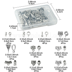 40Pcs 10 Styles Tibetan Style Alloy & CCB Plastic Tube Bails&nbsp;FIND-FS0002-41