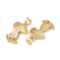 Brass Micro Pave Clear Cubic Zirconia Pendants&nbsp;KK-B083-27A-G