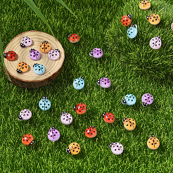 100Pcs 5 Colors Ladybug Luminous Resin Cabochon&nbsp;MRMJ-SP0001-11