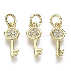 Brass Micro Pave Cubic Zirconia Charms&nbsp;X-ZIRC-S067-025-NF