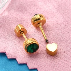 Ion Plating(IP) 304 Stainless Steel Stud Earrings&nbsp;EJEW-A118-14G-01