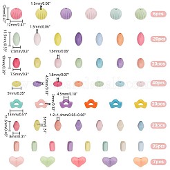 168Pcs 8 Style Opaque Acrylic Beads&nbsp;SACR-GA0001-03