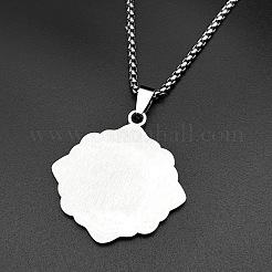 304 Stainless Steel Religion Virgin Pendant Necklaces for Women&nbsp;WG7C531-01