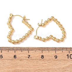 Ion Plating(IP) Heart 304 Stainless Steel Hoop Earrings for Women&nbsp;STAS-A057-19G