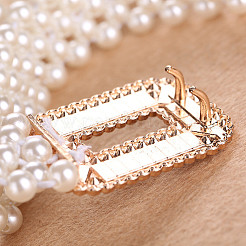 Woven Round Plastic Pearl with Crystal Rhinestone Waist Belly Chains for Women&nbsp;FS-WG81893-01