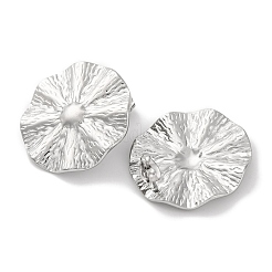 304 Stainless Steel Textured Flat Round with Sun Stud Earrings&nbsp;EJEW-D281-25S