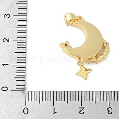 Brass Micro Pave Cubic Zirconia Pendants&nbsp;KK-K298-19G-01
