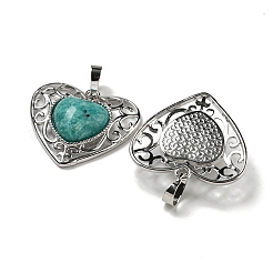 Natural Amazonite Peach Love Heart Pendants&nbsp;G-G158-01I