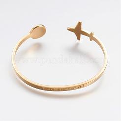304 Stainless Steel Cuff Bangles&nbsp;BJEW-N0028-02