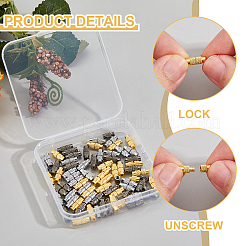 72Pcs 3 Colors Column Brass Screw Clasps&nbsp;KK-HS0015-63