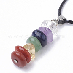 Natural & Synthetic Mixed Stone Pendant Necklaces&nbsp;G-Q989-002
