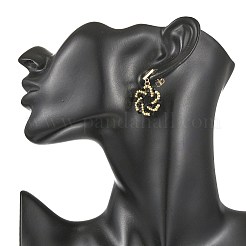 Flower Glass Beaded Dangle Earrings&nbsp;EJEW-MZ00776-02