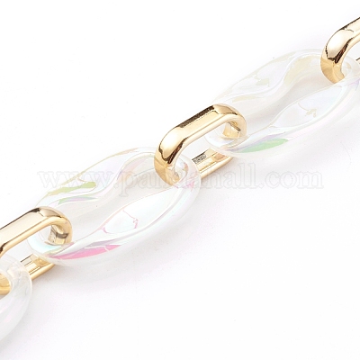 Transparent Acrylic & CCB Plastic Linking Cable Chains&nbsp;AJEW-JB00911-01-1