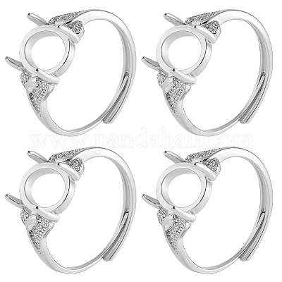 4Pcs Brass Adjustable Ring Components&nbsp;KK-SC0007-03-1