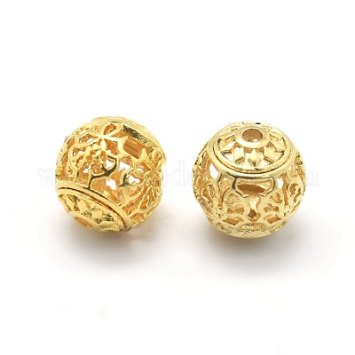 Hollow Brass Beads&nbsp;KK-L184-66B-1