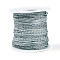 100M Segment Dyed Round Polyester Braided Cords, with PET Plastic Metallic Thread, for Jewelry Making, Light Blue, 1mm, about 109.36 Yards(100m)/Roll
