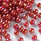 Opaque Acrylic Beads, AB Color Plated, Round, FireBrick, 6x5mm, Hole: 1.8mm, about 4400pcs/500g