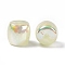 Opaque Acrylic Beads, AB Color, Macaron Color, Barrel, Yellow, 15.5x16.5mm, Hole: 3mm