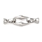 Brass Fold Over Clasps, Cadmium Free & Nickel Free & Lead Free, Real Platinum Plated, Ring: 18x11.5x4.5mm, Clasp: 12x6.5x5.5mm