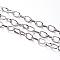 Iron Cable Chains, Unwelded, with Spool, Flat Oval, Platinum Color, 6.9x3.8x0.9mm, about 164.04 Feet(50m)/roll