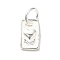 Sterling Silver Charms, with Jump Ring, with S925 Stamp, Rectangle, 10x6x1.5mm, Hole: 3.5mm