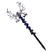 Triple Moon Lapis Lazuli Magic Wand, Party Decorations, Antique Silver, 215mm