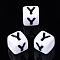 Acrylic Horizontal Hole Letter Beads, Letter Y, Cube, White, about 7mm wide, 7mm long, 7mm high, hole: about 3.5mm, about 2000pcs/500g