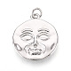 Brass Flat Round & Face Pendants&nbsp;KK-T080-07P-1